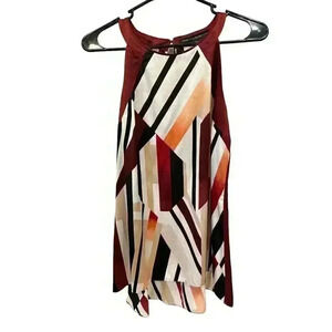 COPY - White House Black Market  Women's Silk Print Halter Top, Size 6, Pre-Own…